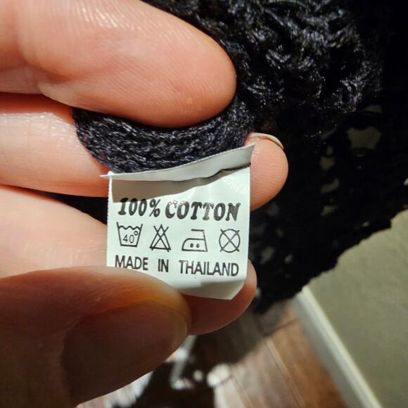 Sacred Trends Y2K Crochet Top S Black Grunge Goth Witchy Romantic Cottagecore - Picture 10 of 10